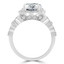 7/8 CTW Round Diamond Vintage Floral Halo Engagement Ring in 14K White Gold (MD240093)