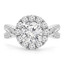 2 1/4 CTW Round Diamond Twisted Split-shank Halo Engagement Ring in 14K White Gold (MD240094)