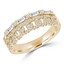 5/8 CTW Baguette Diamond Two-row Spiral & Alternating Round Semi-Eternity Anniversary Wedding Band Ring in 18K Yellow Gold (MDR230003)