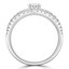 1 1/5 CTW Round Diamond Split-shank Criss-cross Cocktail Ring in 18K White Gold (MDR230010)