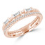 1/4 CTW Baguette Diamond Split Beaded Semi-Eternity Anniversary Wedding Band Ring in 18K Rose Gold (MDR230012)