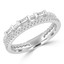 1/4 CTW Baguette Diamond Split Beaded Semi-Eternity Anniversary Wedding Band Ring in 18K White Gold (MDR230028)