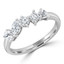 3/5 CTW Multi-shaped Diamond 5 Classic Shape Cocktail Anniversary Wedding Band Ring in 18K White Gold (MDR230034)