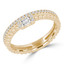 1/4 CTW Baguette Diamond Split Beaded Semi-Eternity Anniversary Wedding Band Ring in 18K Yellow Gold (MDR230036)