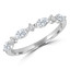 1/2 CTW Marquise Diamond Alternating Round Shared Prong Semi-Eternity Anniversary Wedding Band Ring in 18K White Gold (MDR230037)