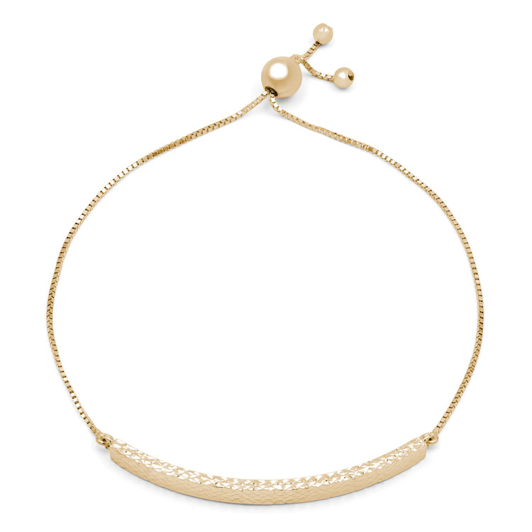 Hollow Gold Bar Chain Bracelet in 14K Yellow Gold (MDR230041)