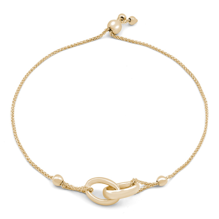 Linked Hoop Chain Bracelet in 14K Yellow Gold (MDR230042)