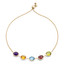 2 3/4 CTW Round 5-Colour Rainbow Bezel Set Chain Bracelet in 14K Yellow Gold (MDR230044)