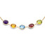 2 3/4 CTW Round 5-Colour Rainbow Bezel Set Chain Bracelet in 14K Yellow Gold (MDR230044)