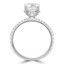 1 9/10 CTW Round Lab Created Diamond Tappered Hidden Halo Solitaire with Accents Engagement Ring in 18K White Gold (MD240096)