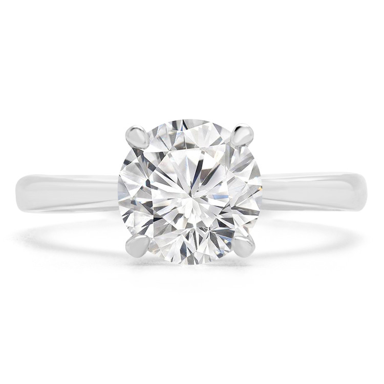 1/2 CT Round Lab Created Diamond Cathedral Solitaire Engagement Ring in 14K White Gold (MD240104)