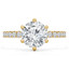 1 1/20 CT Round Lab Created Diamond 6-Prong Hidden Halo Solitaire with Accents Engagement Ring in 14K Yellow Gold (MD240108)