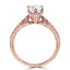4/5 CTW Round Lab Created Diamond Vintage 6-Prong Hidden Halo Pinched Solitaire with Accents Engagement Ring in 14K Rose Gold (MD240109)