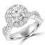2 1/4 CTW Round Lab Created Diamond Twisted Split-shank Halo Engagement Ring in 14K White Gold (MD240114)