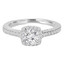 5/8 CTW Round Diamond Vintage Cushion Halo Engagement Ring in 14K White Gold with Accents (MD240124)