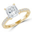 2 3/8 CTW Cushion Diamond Solitaire with Accents Engagement Ring in 14K Yellow Gold (MD240126)