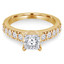 1 1/5 CTW Princess Diamond Solitaire with Accents Engagement Ring in 14K Yellow Gold (MD240127)