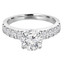 1 1/4 CTW Round Diamond Solitaire with Accents Engagement Ring in 14K White Gold (MD240128)