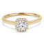 1/3 CTW Round Diamond Cushion Halo Engagement Ring in 14K Yellow Gold (MD240130)