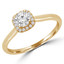 1/3 CTW Round Diamond Cushion Halo Engagement Ring in 14K Yellow Gold (MD240130)