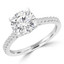 1 1/5 CTW Round Diamond Cathedral Tapered Solitaire with Accents Engagement Ring in 14K White Gold (MD240137)