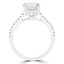 1 1/5 CTW Round Diamond Cathedral Tapered Solitaire with Accents Engagement Ring in 14K White Gold (MD240137)