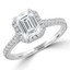 1 1/2 CTW Emerald Diamond Cathedral Emerald Halo Engagement Ring in 14K White Gold (MD240138)