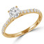 3/5 CTW Round Diamond Shared-prong Trellis Solitaire with Accents Engagement Ring in 14K Yellow Gold (MD240140)