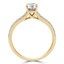 3/5 CTW Round Diamond Shared-prong Trellis Solitaire with Accents Engagement Ring in 14K Yellow Gold (MD240140)