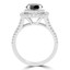 2 1/2 CTW Round Black Diamond Split-shank Double Cushion Halo Engagement Ring in 14K White Gold with Accents (MD240144)