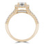 1 1/6 CTW Round Diamond Two-row Floral Halo Engagement Ring in 14K Yellow Gold with Accents (MD240151)