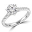 1 1/2 CTW Round Lab Created Diamond Tapered Solitaire with Accents Engagement Ring in 14K White Gold (MD240167)