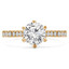 1 1/2 CTW Round Lab Created Diamond Tapered Solitaire with Accents Engagement Ring in 14K Yellow Gold (MD240168)