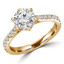 1 1/2 CTW Round Lab Created Diamond Tapered Solitaire with Accents Engagement Ring in 14K Yellow Gold (MD240168)