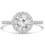 1 2/3 CTW Round Lab Created Diamond Cathedral Halo Engagement Ring in 14K White Gold (MD240169)