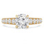 1 1/5 CTW Round Lab Created Diamond Tapered Solitaire with Accents Engagement Ring in 14K Yellow Gold (MD240170)