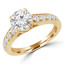 1 1/5 CTW Round Lab Created Diamond Tapered Solitaire with Accents Engagement Ring in 14K Yellow Gold (MD240170)