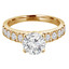 1 1/2 CTW Round Lab Created Diamond Solitaire with Accents Engagement Ring in 14K Yellow Gold (MD240172)