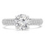 1 1/2 CTW Round Lab Created Diamond Three-row Pave Solitaire with Accents Engagement Ring in 10K White Gold (MD240178)