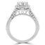 9/10 CTW Round Lab Created Diamond Tapered Cushion Halo Engagement Ring in 14K White Gold (MD240180)