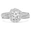 1 2/3 CTW Round Lab Created Diamond Split-shank Floral Halo Engagement Ring in 14K White Gold (MD240181)