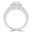 1 3/5 CTW Round Lab Created Diamond Split-shank Floral Halo Engagement Ring in 14K White Gold (MD240182)
