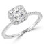 1 7/8 CTW Round Lab Created Diamond Cushion Halo Engagement Ring in 14K White Gold (MD240184)