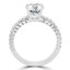 2 CTW Round Lab Created Diamond Two-row Solitaire with Accents Engagement Ring in 14K White Gold (MD240192)