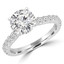 2 CTW Round Lab Created Diamond Cathedral Solitaire with Accents Engagement Ring in 14K White Gold (MD240194)