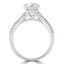 2 3/8 CTW Round Lab Created Diamond Three-row Tapered Solitaire with Accents Engagement Ring in 18K White Gold (MD240199)