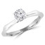 1 1/10 CTW Round Lab Created Diamond Tapered Solitaire with Accents Engagement Ring in 14K White Gold (MD240200)