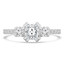 1 1/6 CTW Princess Diamond Three-Stone Engagement Ring in 14K White Gold with Accents (MD240208)