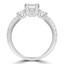 1 1/6 CTW Princess Diamond Three-Stone Engagement Ring in 14K White Gold with Accents (MD240208)