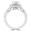 9/10 CTW Round Diamond Cathedral Cushion Halo Engagement Ring in 14K White Gold with Accents (MD240209)